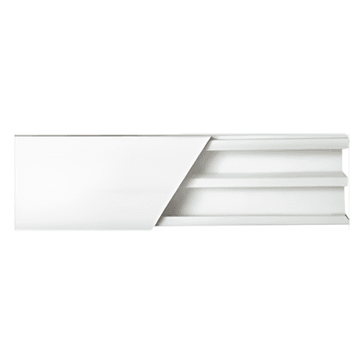 Canaleta de PVC / 20 x 10 mm / 2.5 m (8.2 ft) / Auto-extinguible / Con División / Resistente a UV
