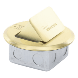 Mini Caja de Piso Redonda para Datos o Conectores Tipo Keystone, Color Bronce (3 Contactos) (11000-12102)