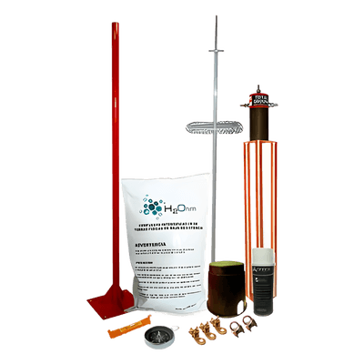Kit de Pararrayo Dipolo con Electrodo y Accesorios de Instalación para Techo.