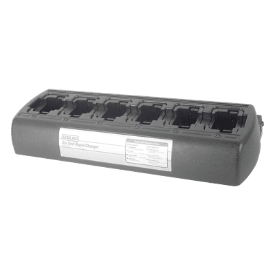 Multicargador rápido de escritorio de 6 cavidades para radios Kenwood NX220, NX320, NX420, TK2160, TK2170, TK2360, TK3140, TK3160, TK3170, TK3173, TK3360. Para uso con baterías Ni-Cd, Ni-MH, Li-Ion, Li-Po.