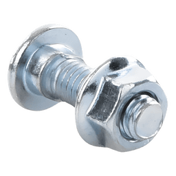 Tornillo + tuerca milimétrico, con acabado Electro Zinc