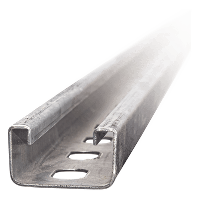 Unicanal perforado / 4x2 U30 / 3000 mm (9.84 ft) / Acero al carbón calibre 16 y 12 / Electro zinc 15-20 μm / ASTM y NF