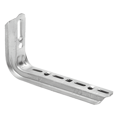 Ménsula omega tipo L inteligente, 310 mm de ancho, con acabado Electro Zinc