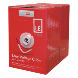 Bobina de 305 Metros (1000 Pies) de Cable / 2 x 22 AWG / Tipo CCA de Color Blanco / Aplicaciones en Alarmas de Intrusión/Control de Acceso/Automatización/ Interfonos y TV Porteros