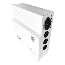  Fuente de Poder con ajuste de voltaje de 11- 15 Vcc / 10 A / 9 Salidas / Capacidad de Batería de Respaldo / Requiere Batería / Voltaje de Entrada 96-264 Vca