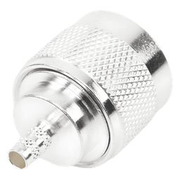 Conector Coaxial N Macho / Anillo Plegable / Cable RG-142/U / Cuerpo Bronce Plateado / Contacto Oro / Aislante Teflón