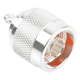 Conector Coaxial N Macho / Anillo Plegable / Cable RG-142/U / Cuerpo Bronce Plateado / Contacto Oro / Aislante Teflón
