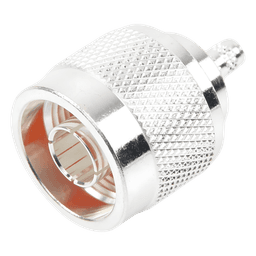 Conector Coaxial N Macho / Anillo Plegable / Cable RG-142/U / Cuerpo Bronce Plateado / Contacto Oro / Aislante Teflón