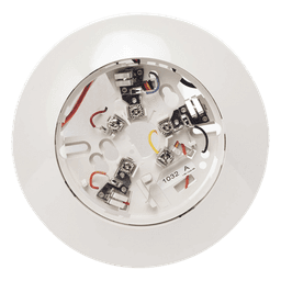 Base Enchufable para Detector de Humo / 4 Hilos / Relé Auxiliar Forma A y C / Salida para Anunciador Remoto / 24 VAC/DC / Montaje en Caja Octogonal 3½" y 4" (8.9 cm y 10.2 cm) o Cuadrada 4" (10.2 cm)