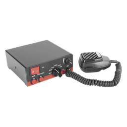 Sirena Electrónica Vehicular / 200W / 120dB / 5 Tonos / Micrófono Uso Rudo / Interconexión Radio