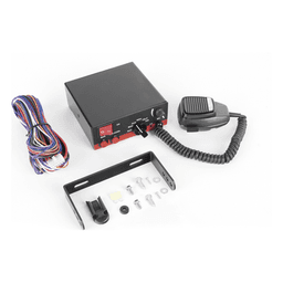 Sirena Electrónica Vehicular / 200W / 120dB / 5 Tonos / Micrófono Uso Rudo / Interconexión Radio