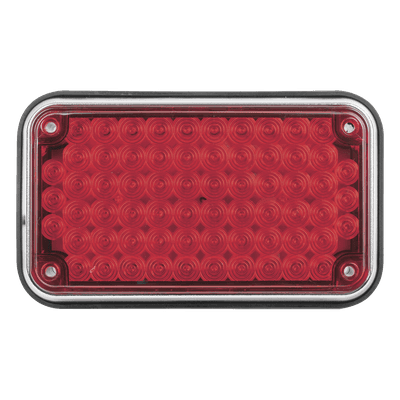 Luz de Advertencia LED / 6x4" / 66 LEDs / 12 VCC / 1 A / 10 Patrones de Destello / Montaje Permanente / Color Rojo