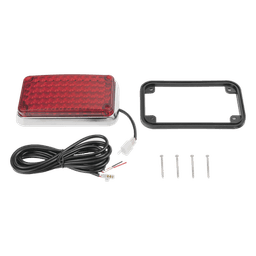 Luz de Advertencia LED / 6x4" / 66 LEDs / 12 VCC / 1 A / 10 Patrones de Destello / Montaje Permanente / Color Rojo
