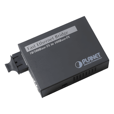 Convertidor de medios 100 Mbps UTP/fibra óptica Mono-Modo hasta 15 Km, conector SC
