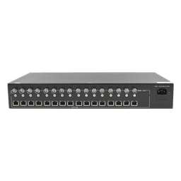 Kit de 16 canales para transmisión de ALIMENTACION (NO SOPORTA COAXITRON)( de 36 Vcc a 12 Vcc) y video (HD-TVI) a distancias de hasta 250 m.