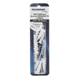 Kit de 10 taquetes autoperforables y 10 tornillos 10mm x 1 1/2" (1301-05002)