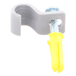 Kit de 12 grapas, 12 taquetes y 12 tornillos para sujetar conductores redondos o tubo en muro (2103-07240) 
