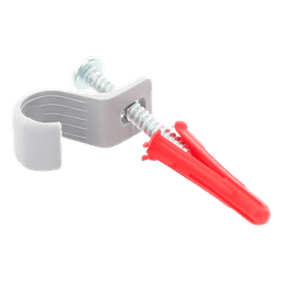 Kit de 8 grapas, 8 taquetes y 8 tornillos para sujetar conductores redondos o tubo en muro (para tubo de 1/2) (2104-07240)