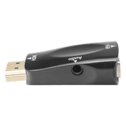 Adaptador (Convertidor) HDMI a VGA  / HDMI Macho a VGA Hembra / Resolución 1920x1080 @ 60Hz  / Adaptador de Audio de 3.5 mm / Chapado en Níquel