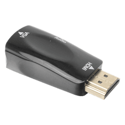 Adaptador (Convertidor) HDMI a VGA  / HDMI Macho a VGA Hembra / Resolución 1920x1080 @ 60Hz  / Adaptador de Audio de 3.5 mm / Chapado en Níquel
