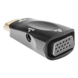 Adaptador (Convertidor) HDMI a VGA  / HDMI Macho a VGA Hembra / Resolución 1920x1080 @ 60Hz  / Adaptador de Audio de 3.5 mm / Chapado en Níquel