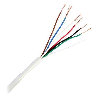 Bobina de 305 Metros (1000 Pies) / 6 x 22 AWG / Cable de Cobre / Tipo CMR / Para Interior / Para Aplicaciones de Control de Accesos / Alarmas de Intrusión / Automatización / Interfonos y TV Porteros