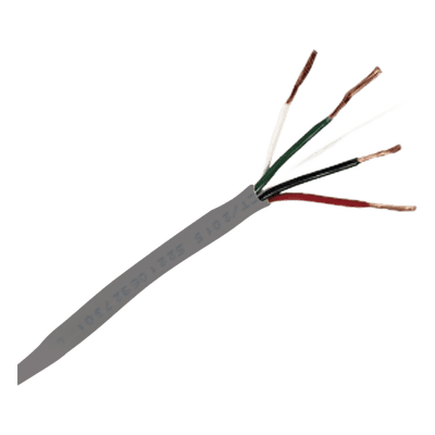 Bobina de 305 Metros (1000 Pies) / Cable de Cobre / 4 X 18 AWG / Tipo Alarmas UL / Para Interior / Color Gris / Para Aplicaciones de Alarmas de Intrusión / Interfonos / TV Porteros / y Multi-Propósito / Hecho en México