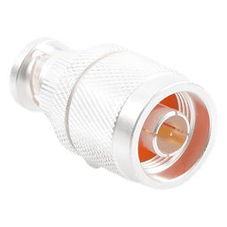 Adaptador Coaxial en Línea / N Macho a BNC Macho / Impedancia 50 Ω / Cuerpo Bronce Plateado / Contacto Oro / Aislante Teflón