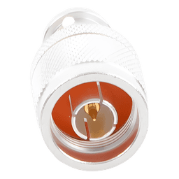 Adaptador Coaxial en Línea / N Macho a BNC Macho / Impedancia 50 Ω / Cuerpo Bronce Plateado / Contacto Oro / Aislante Teflón