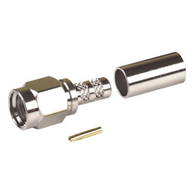  Conector SMA Macho Inverso, de Anillo Plegable para RG-58/U, Niquel /Oro /Teflón.
