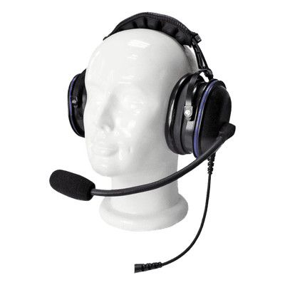 Auriculares de diadema / Doble copa / PTT con clip 360° / Cable Kevlar / Conector M01