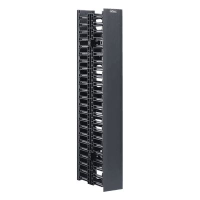Organizador Vertical de Cables / Doble Cara / 45 RU / 5x12in / 4.9in Ancho / 6.9ft Altura / Negro