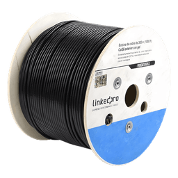 Bobina de Cable Cat5E / 305 m (1000 pies) / Gel para Intemperie / Doble Forro / Bajo Tierra / UL / Negro