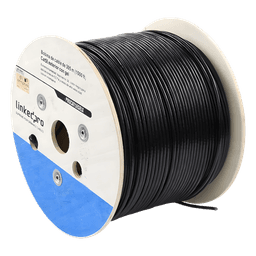 Bobina de Cable Cat5E / 305 m (1000 pies) / Gel para Intemperie / Doble Forro / Bajo Tierra / UL / Negro