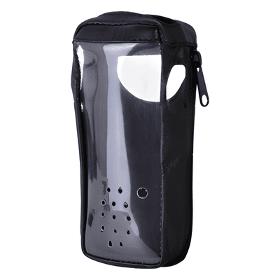 Funda Reforzada en Piel para Cinto, con Cierre y Amplio Visor Frontal Transparente para Aéreos IC-A24 e IC-A6.