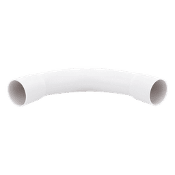 Curva de radio estrecho para tubería rígida, recomendado para cables de datos, PVC Auto-extinguible, de 25 mm