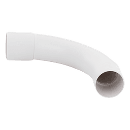 Curva de radio estrecho para tubería rígida, recomendado para cables de datos, PVC Auto-extinguible, de 32 mm