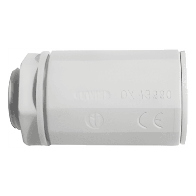 Conector de tubería rígida a caja (Racor), PVC Auto-extinguible, de 20 mm