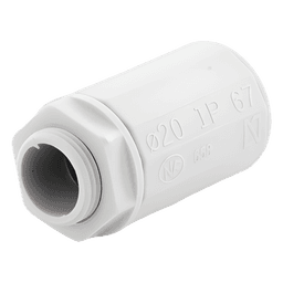 Conector de tubería rígida a caja (Racor), PVC Auto-extinguible, de 20 mm