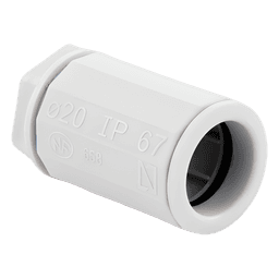 Conector de tubería rígida a caja (Racor), PVC Auto-extinguible, de 20 mm
