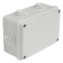 Caja Estanca de PVC Para Derivación y Conexión, 6 Entradas, Tapa Atornillada, 120x80x50 mm (Área interna), Uso Exterior IP55, Material que no Propaga el Fuego y Libre de Hálogenos
