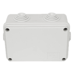 Caja Estanca de PVC Para Derivación y Conexión, 6 Entradas, Tapa Atornillada, 120x80x50 mm (Área interna), Uso Exterior IP55, Material que no Propaga el Fuego y Libre de Hálogenos