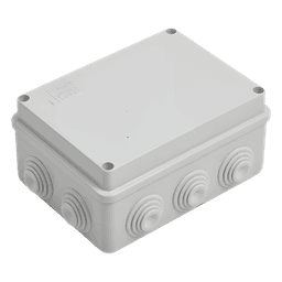 Caja Estanca de PVC Para Derivación y Conexión, 10 Entradas, Tapa Atornillada, 150x110x70 mm (Área interna), Uso Exterior IP55, Material que no Propaga el Fuego y Libre de Hálogenos