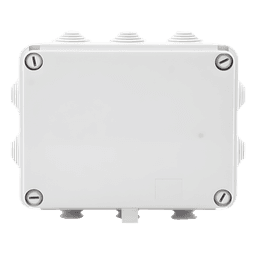 Caja de derivación de PVC Auto-extinguible con 10 entradas, tapa atornillada, 190 x 140 x 70 MM, Para Exterior (IP55)
