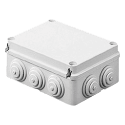 Caja Estanca de PVC Para Derivación y Conexión, 12 Entradas, Tapa Atornillada, 380x300x120 mm (Área interna), Uso Exterior IP55, Material que no Propaga el Fuego y Libre de Hálogenos