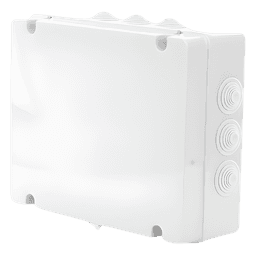 Caja Estanca de PVC Para Derivación y Conexión, 12 Entradas, Tapa Atornillada, 380x300x120 mm (Área interna), Uso Exterior IP55, Material que no Propaga el Fuego y Libre de Hálogenos