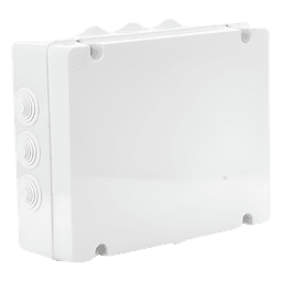 Caja Estanca de PVC Para Derivación y Conexión, 12 Entradas, Tapa Atornillada, 380x300x120 mm (Área interna), Uso Exterior IP55, Material que no Propaga el Fuego y Libre de Hálogenos