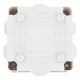 Caja Estanca de PVC Para Derivación y Conexión, 6 Entradas, Tapa con Tornillo de 1/4" de Vuelta, 100x100x50 mm (Área Interna), Uso Exterior IP55, Material que no Propaga el Fuego y Libre de Hálogenos