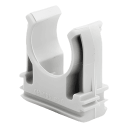 Soporte de presión (Abrazadera), PVC Auto-extinguible, abierto para tubería de 20 mm