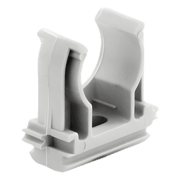 Soporte de presión (Abrazadera), PVC Auto-extinguible, abierto para tubería de 20 mm